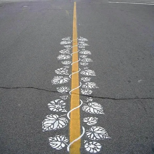 خلاقیت هنر خط کشی خیابان راهنمایی رانندگی