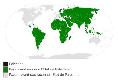 کشورهایی که فلسطین را به رسمیت شناختند و خواستار تشکیل دو