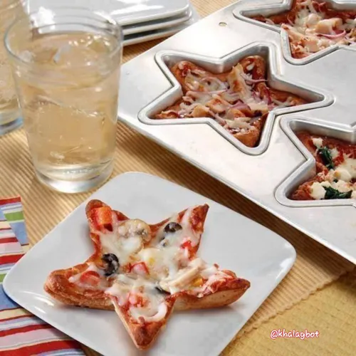 مینی پیتزا ستاره ای برای توجه کودکان به غذا خوردن ساخته ش
