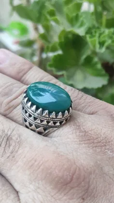 انگشتر نقره عقیق سبز
