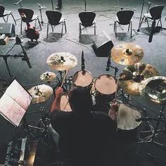 A drummer rehearsing before the performance begins. #Tehr