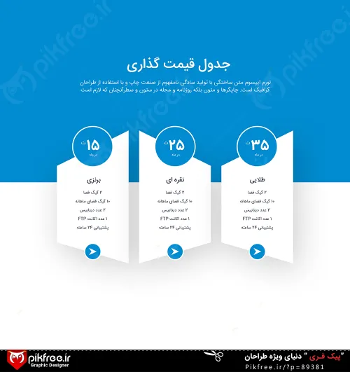 فایل لایه باز جدول قیمت مدرن و فارسی