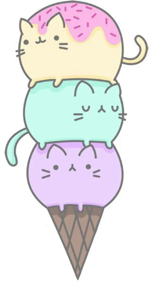والپیپر کارتونی بامزه گربه بستنی
