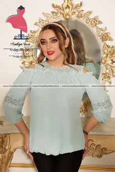 شومیز سر شونه خالی زنانه کد 7407 - خاص باش مارکت