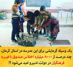یک وسیله گرمایشی برای این مدرسه در استان کرمان، چند درصد 