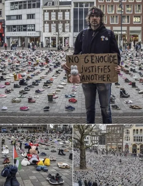 ♨️۱۴ هزار کفش کودک در میدانی در شهر اوترخت هلند گذاشته شد