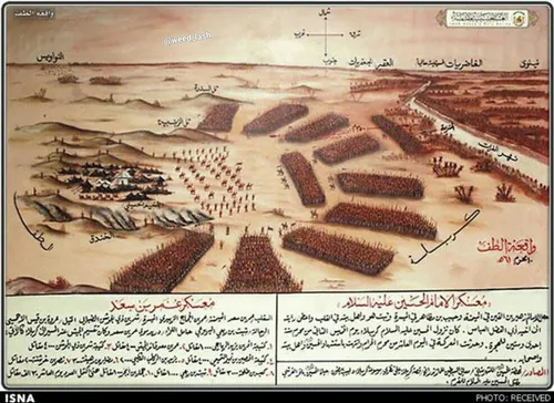 عکس : آرایش یاران امام حسین (ع) و سپاه یزید را در سال 61 