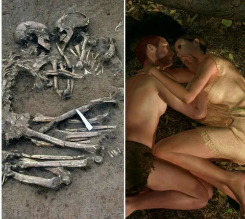 چند سال پیش در ایتالیا 2 اسکلت 6000 هزار ساله پیدا شد که 