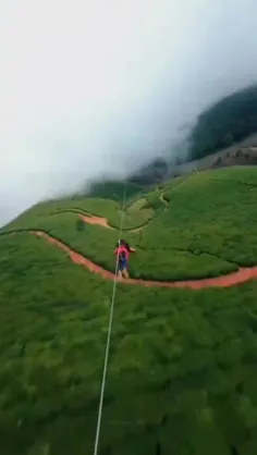 طولانی‌ترین زیپ لاین دنیا در هند 🫣🫣 تقریباً دو کیلومتر از