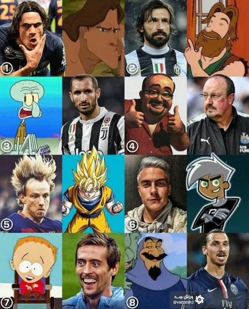 شباهت جالب برخی از ستارگان دنیای فوتبال با شخصیت های کارت