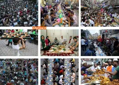 سفره های رنگارنگ افطار مسلمانان در کشورهای مختلف.