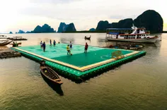 زمین فوتبال شناور و زیبا در کشور تایلند