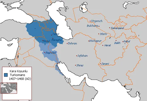 آغاز فرمانروائی تیرهء (طایفهء) ترک «قره قویونلو» بر فراز 