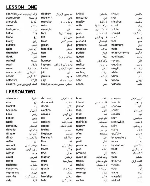 حفظ لغات درس یک و دو کتاب(504)