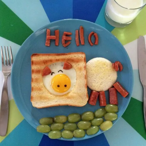 🎀 نمونه تزیین صبحانه کودک