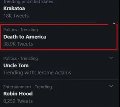 🔴 هشتک #مرگ‌بر‌آمریکا در خود آمریکا ترند توییتر شد.