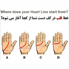 🔴 شروع خط قلب در کف دست شما شبیه کدام تیپ است ⁉