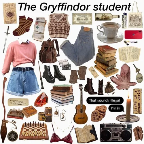 Aesthetic Harry potter Houses Gryffindor Slytherin Huffle