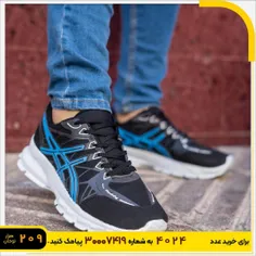 🏆کفش ورزشی Asics مردانه مشکی آبی مدل Kaloni