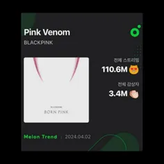 آهنگ Pink Venom به 3.4 میلیون شنونده یونیک در Melon رسید 