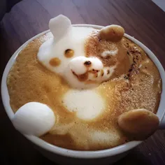نقاشی سه بعدی با قهوه لاته