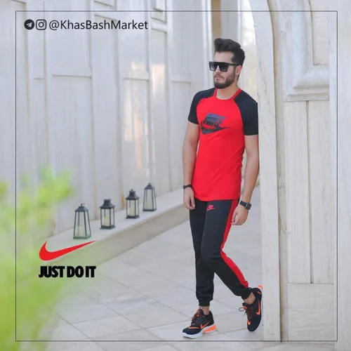 ⭕️ست تیشرت وشلوار Nike مدل Adash (قرمز) - خاص باش مارکت