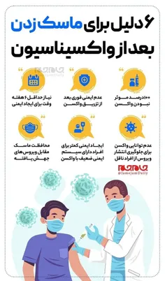 شش دلیل برای ماسک زدن بعداز واکسیناسیون کرونا