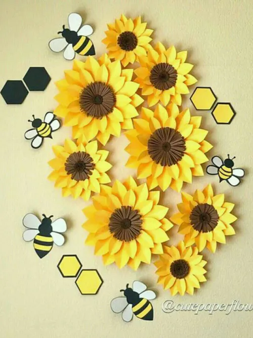 ساخت کاردستی با طرح گل آفتابگردان هنر خلاقیت ایده خلاقانه