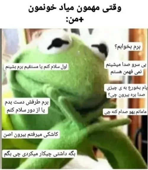 کیا وقتایی که مهمون دارن اینجورین 🤪🤪من خودم همینطورم