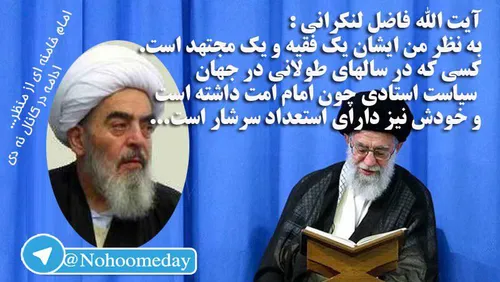 حضرت امام خامنه ای (حفظه الله) از منظر آیت الله فاضل لنکر