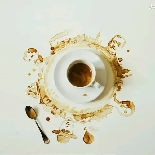 خلق نقاشی های بی نظیر با قهوه!