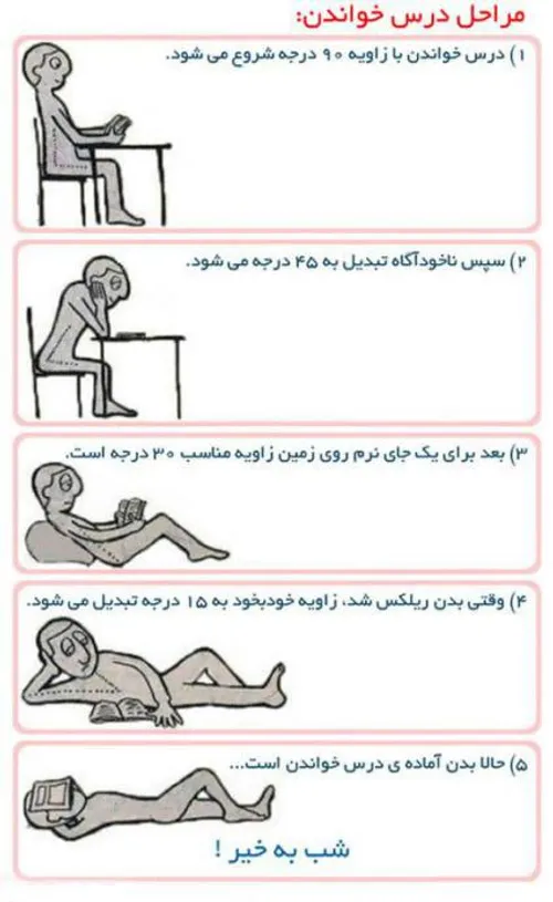 مراحل درس خوندن!