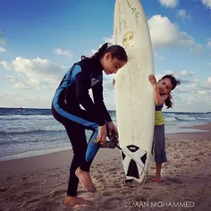 Sabah, 14, from Gaza is Palestine's youngest female surfe
