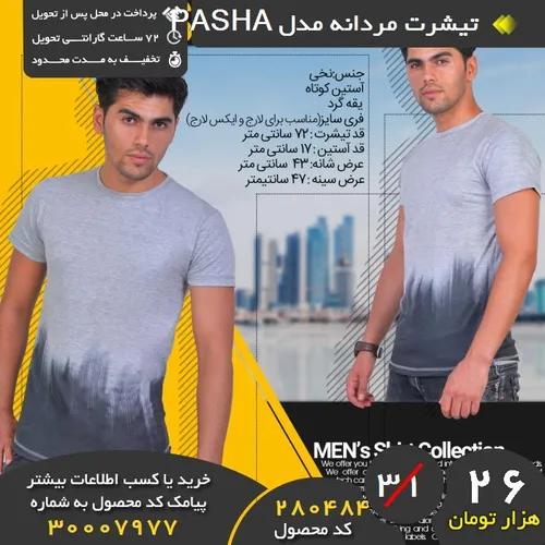تیشرت مردانه مدل PASHA
