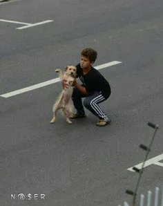 يک نوجوان برزيلی درحال رساندن يک سگ به بيمارستان بعد از ت