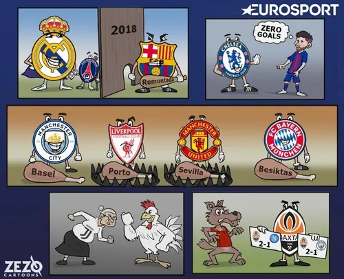 کاریکاتور ZEZO در رابطه با قرعه کشی لیگ قهرمانان اروپا