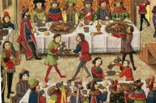 در قرون وسطی مردم اروپا در مهمانی ها باید با خود قاشق و چ