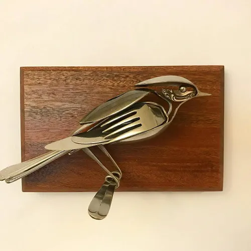 خلاقیت قاشق چنگال چاقو پرنده های فلزی
