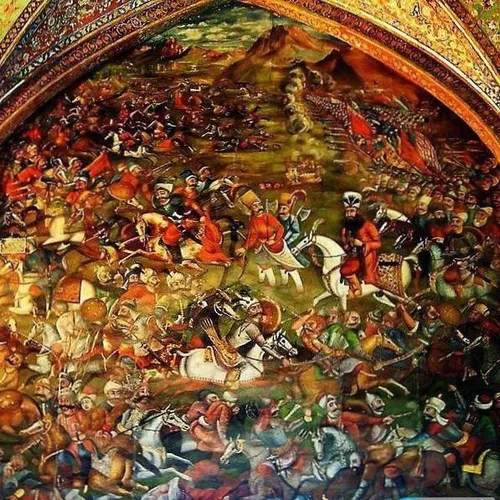 تصویر نبرد چالدران در عمارت چهلستون اصفهان جنگ بین ایران 