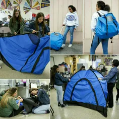 دانش‌آموزان #لس‌آنجلسی برای کمک به بی‌خانمان‌ها چادرهایی 