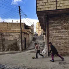 Boys playing with an old and low wind ball in #Tabriz sub