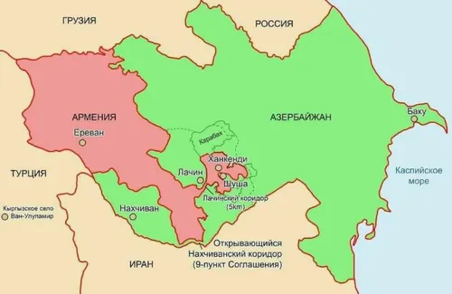 ‏نقشه ای که بعضی خبرگزاریهای روسی زبان از توافقنامه اخیر 