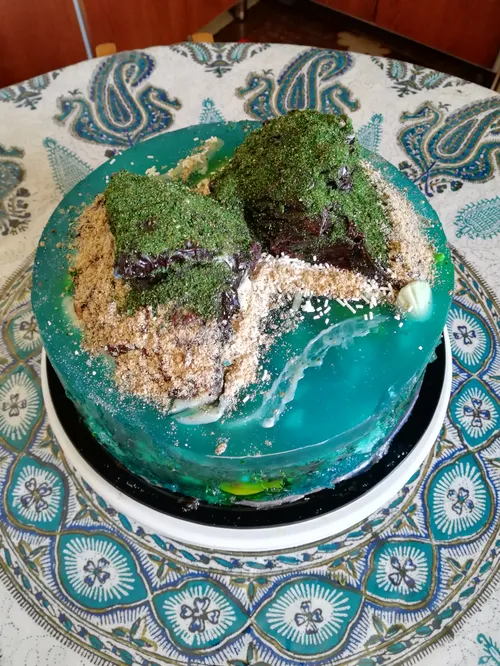 کیک جزیره خودم پز