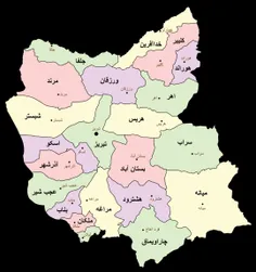 نقشه استان آذربایجان شرقی 