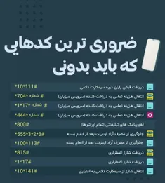 ضروری‌ترین کدهایی که باید بدونید