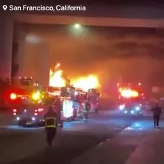 🎥 در سانفرانسیسکوی ‌کالیفرنیا بیش از ۱۲ اتوبوس در یک آتش 