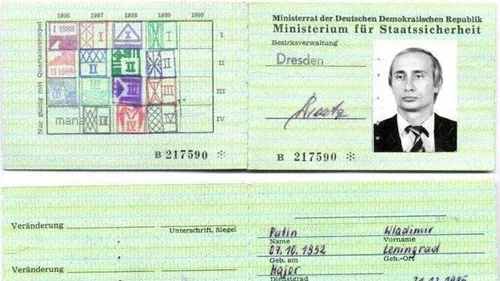 کارت شناسایی ولادیمیر پوتین در زمانی که جاسوس آلمان شرقی 