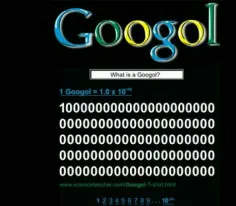 #گوگل در واقع یک اصطلاح ریاضی است که به معنای عدد 1 که صد