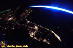 نمایی فوق العاده از  ایالت فلوریدا آمریکا از ایستگاه فضای
