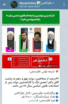 🔴 دولت دکتر احمدی‌نژاد کارآمدترین و دولت حسن روحانی ناکار